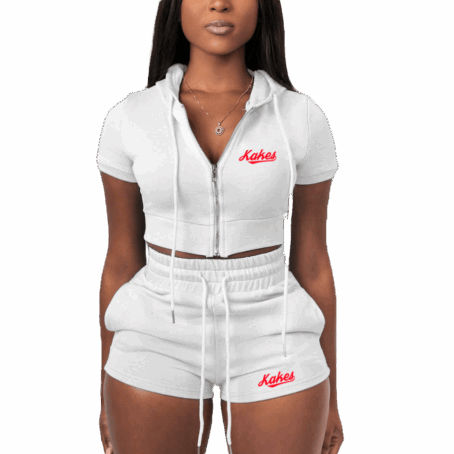 Kakes Two Piece Sport Jogger White / Red Letters