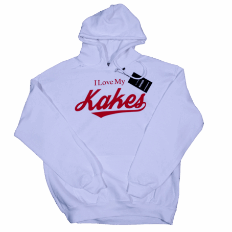 I Love My Kakes Hoodie White / Red Letters