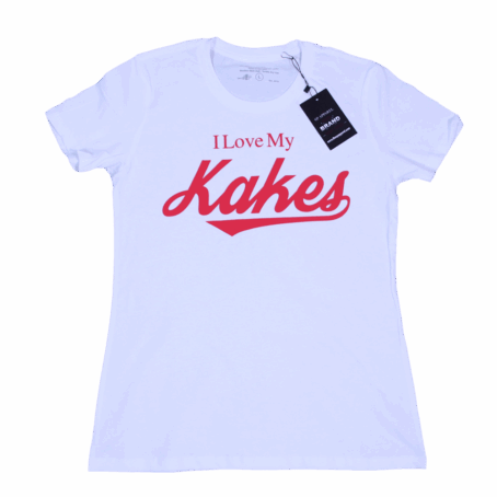 I Love My Kakes White with Red Letters