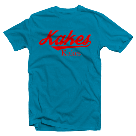 Kakes Tee Turquoise / Red letters