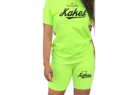 I Love My Kakes Lime Green Sport Suit ( Black Letters )