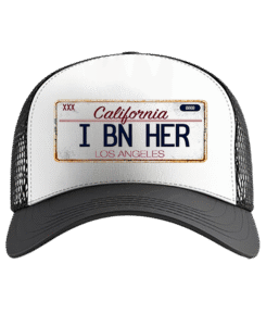 I BN HER Black/White Cali Trucker Hat