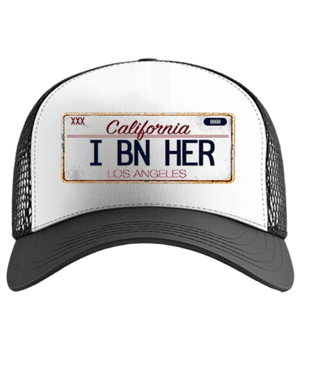 I BN HER Black/White Cali Trucker Hat