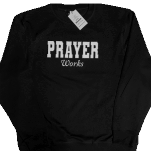 Prayer Works Black Embroidery Crewneck