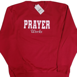 Prayer Works Red Embroidery Crewneck